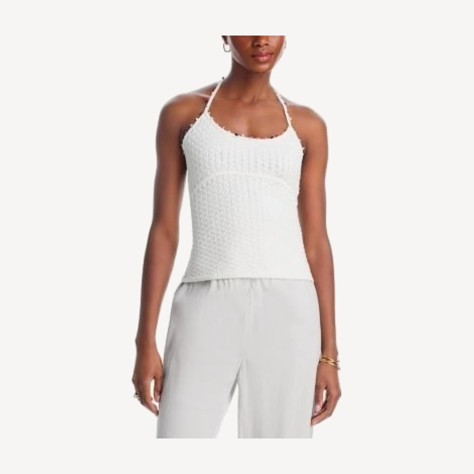 Aqua Pebble Knit Halter Top - Exclusive
