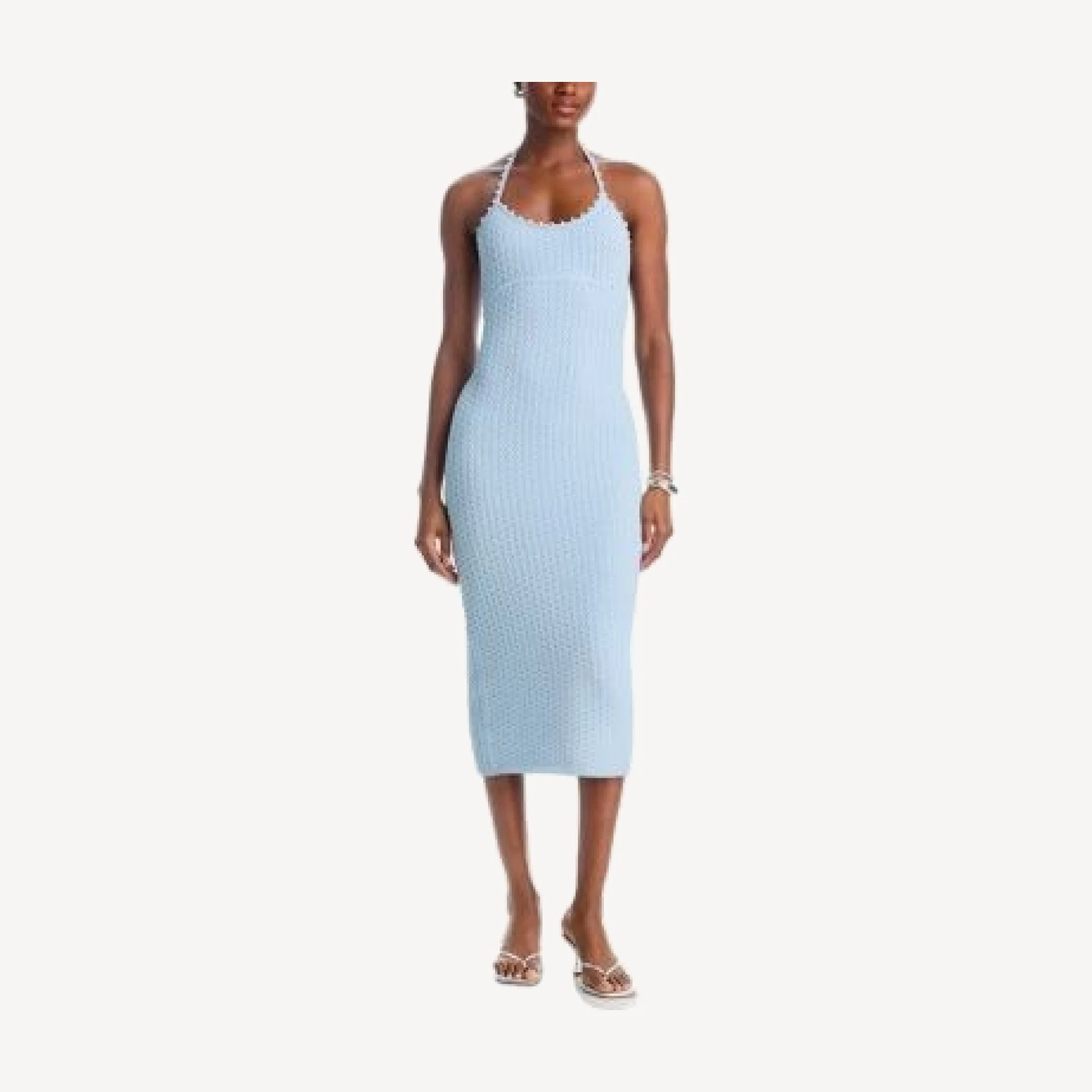 Aqua Pebble Knit Midi Dress - Exclusive