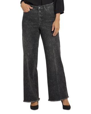 Nydj Teresa High Rise Wide Leg Jeans in Grey Province