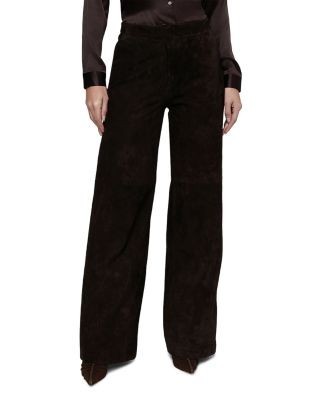 L'Agence Livvy Suede Straight Pants