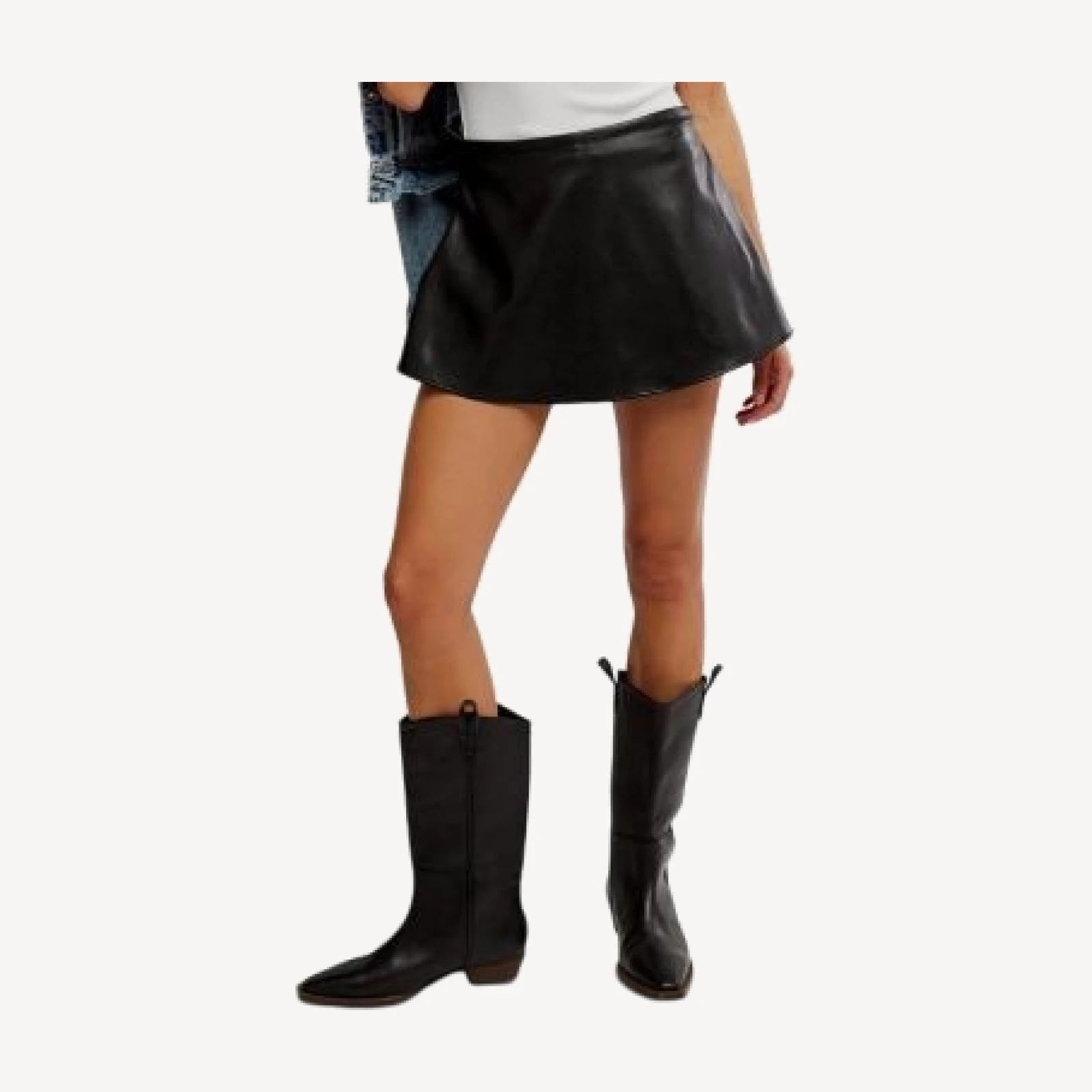 Free People Paradise Found Faux Leather Skort
