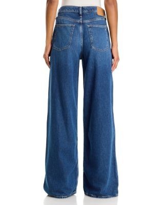 rag & bone Featherweight Sofie High Rise Full Length Wide Leg Jeans in Emerson