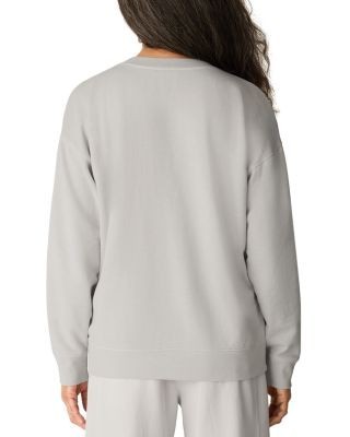 Eileen Fisher Long Sleeve V Neck Cotton Sweatshirt