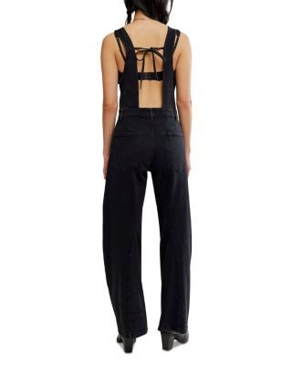 Free People Corsica Cotton Blend Tie Back Jumpsuit