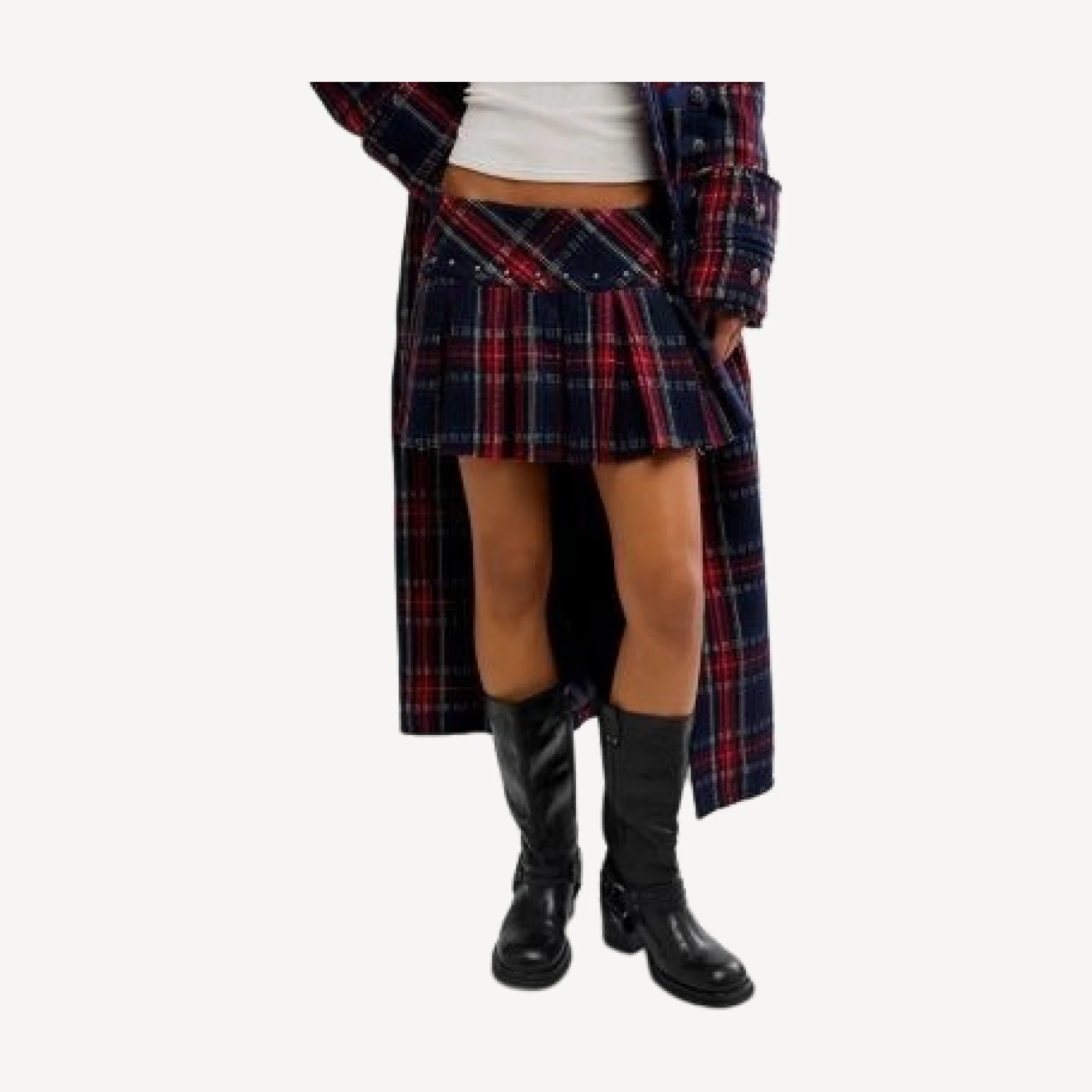 Free People London Calling Pleated Mini Kilt