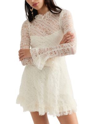 Free People Woodland Whispers Lace Mini Dress