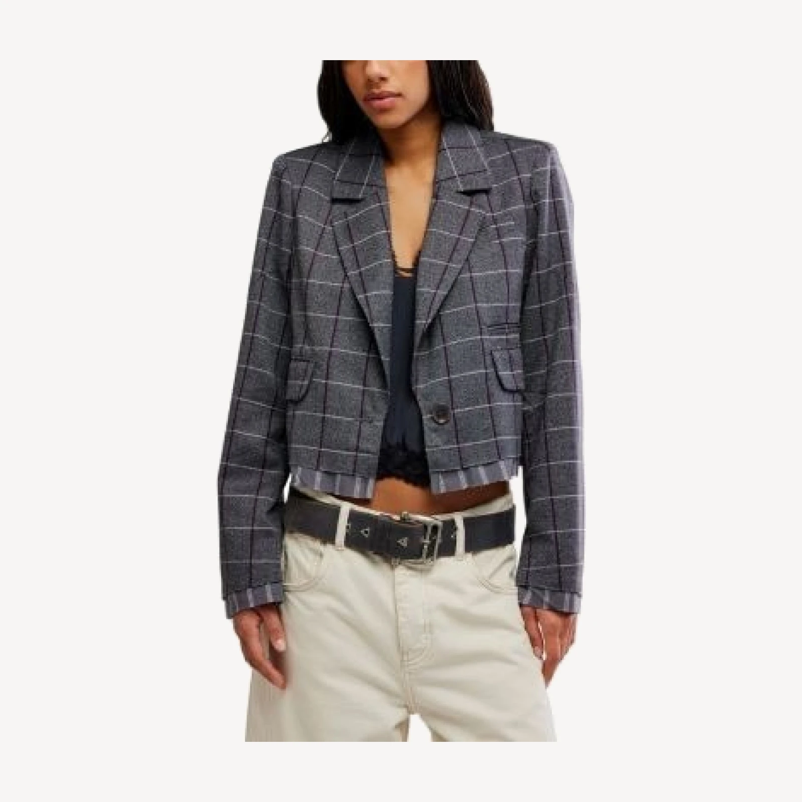Free People Academia Windowpane Blazer