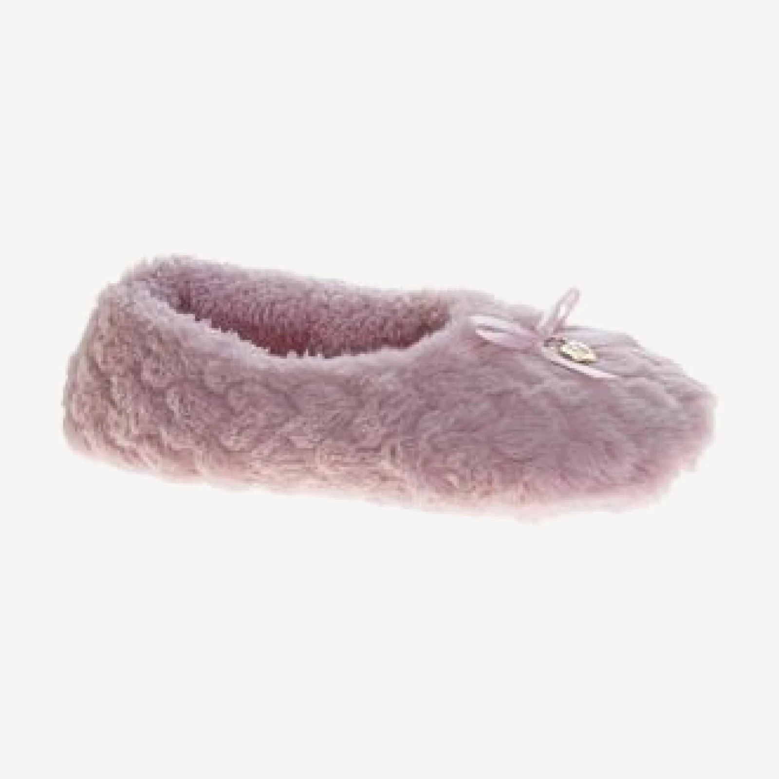 Badgley Mischka Women's Fluffy Bow Detail Metal Logo Accent Slippers