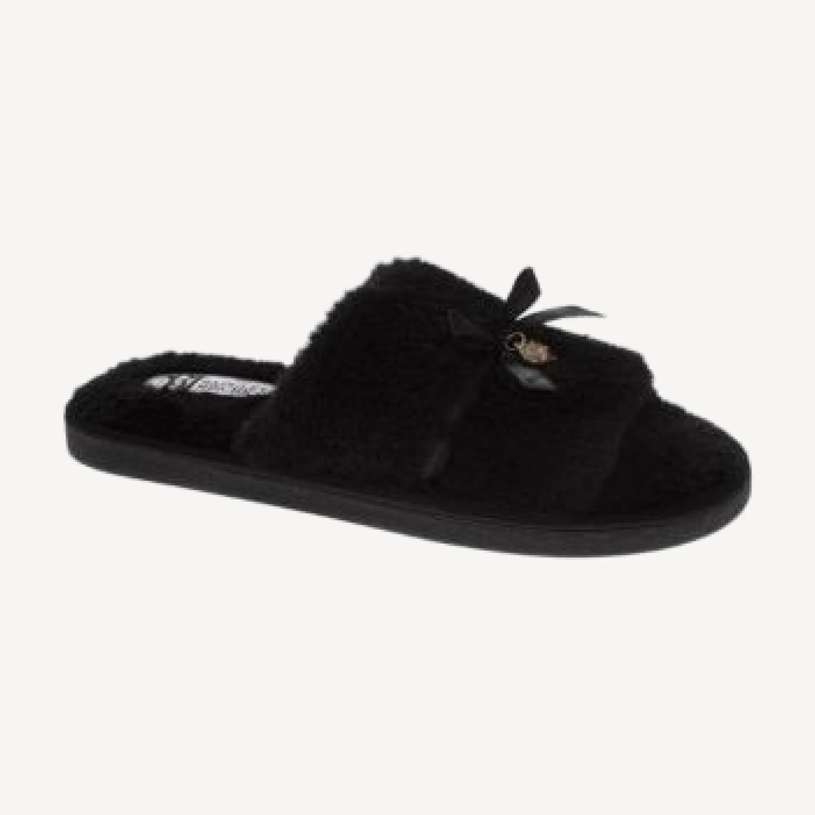 Badgley Mischka Women's Bow-Accent Fuzzy Slippers