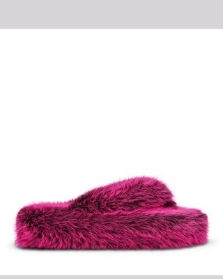 Steve Madden Women's Fizzy Faux Fur Flip Flops