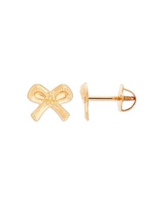 Bloomingdale's Fine Collection Children's Tiny Bow Stud Earrings in 14K Yellow Gold