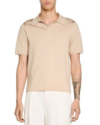 Sandro Pablo Short Sleeve V Neck Polo Shirt