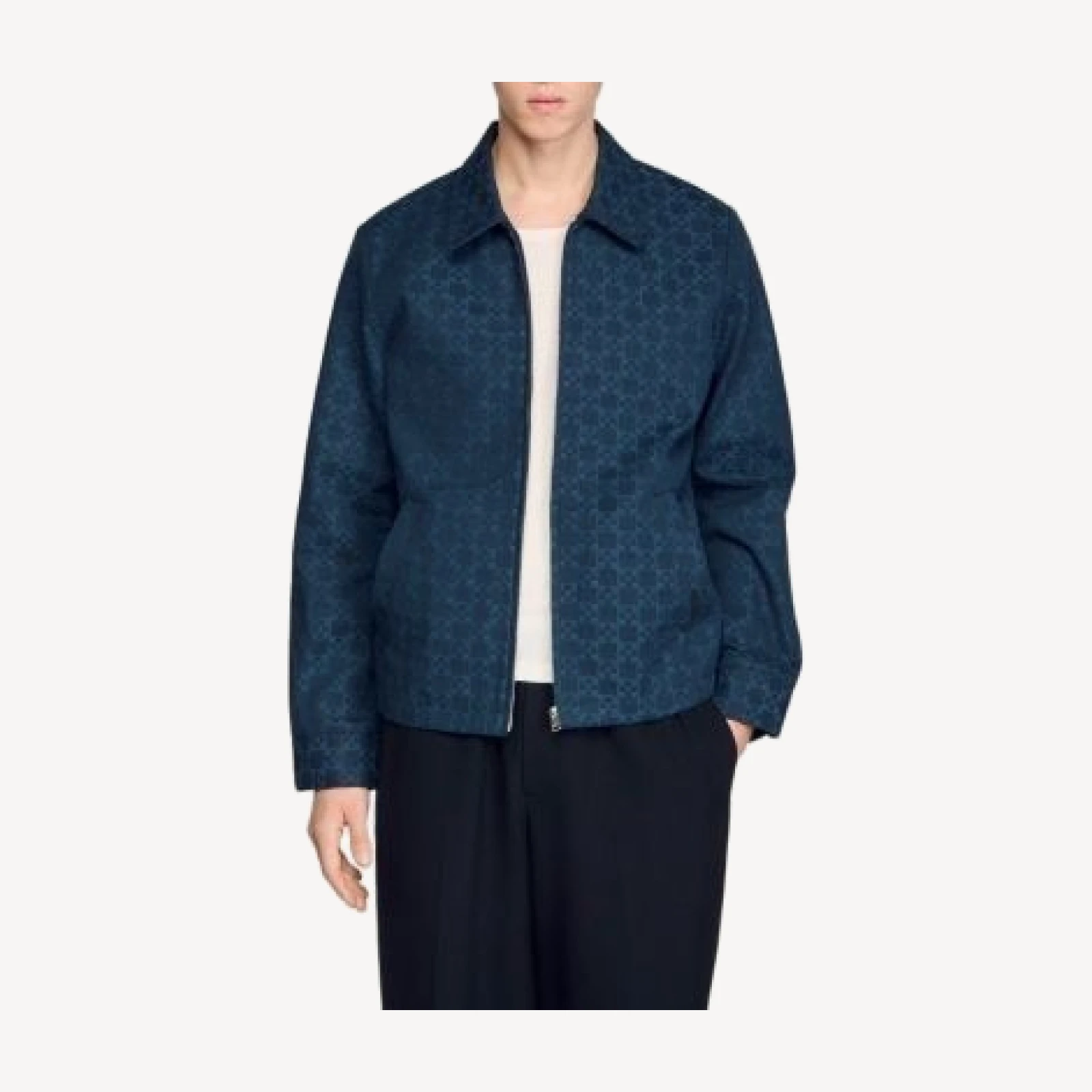 Sandro Square Cross Denim Jacket