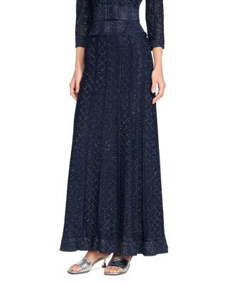 Sandro Rhinestone Knit Maxi Skirt