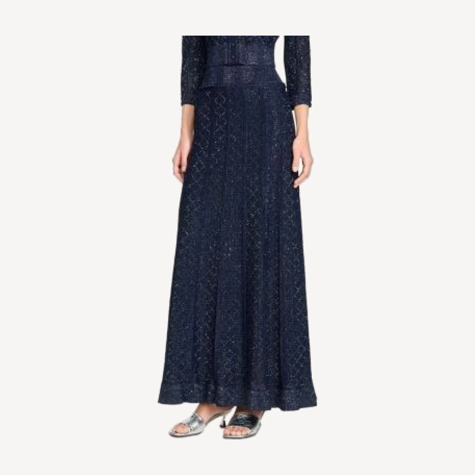 Sandro Rhinestone Knit Maxi Skirt