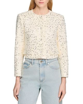 Sandro Geometric Sequin Jacket