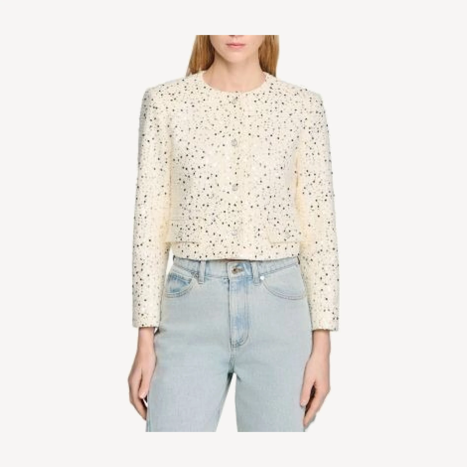 Sandro Geometric Sequin Jacket
