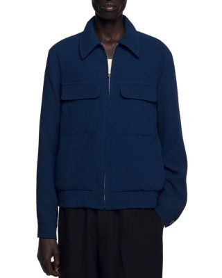Sandro Textured Zip Up Jacket