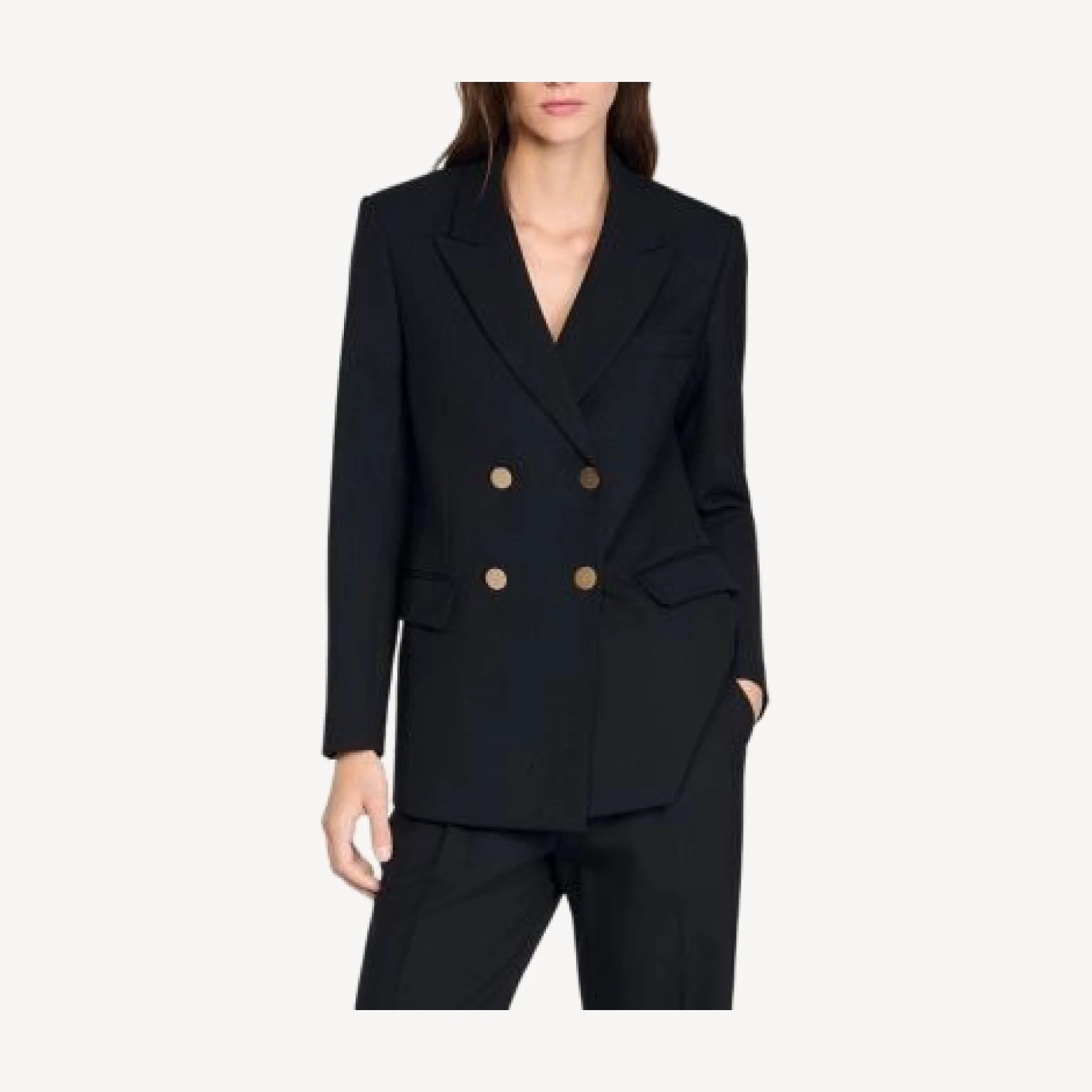 Sandro Wool Slim Fit Suit Jacket