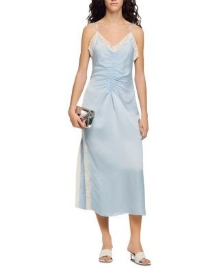 Sandro Gaiana Satin Effect Lace Dress