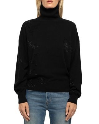 Zadig & Voltaire Souly Cashmere Embellished Turtleneck Sweater