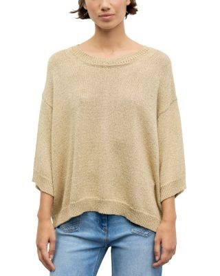 Gerard Darel Roella Metallic Three Quarter Sleeve Sweater