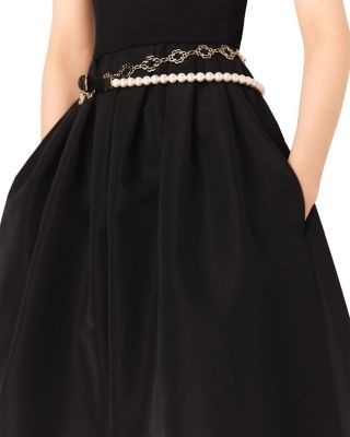 Maje Mixed Media Taffeta Dress
