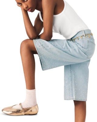 Maje Ipyros Rhinestone Bermuda Shorts