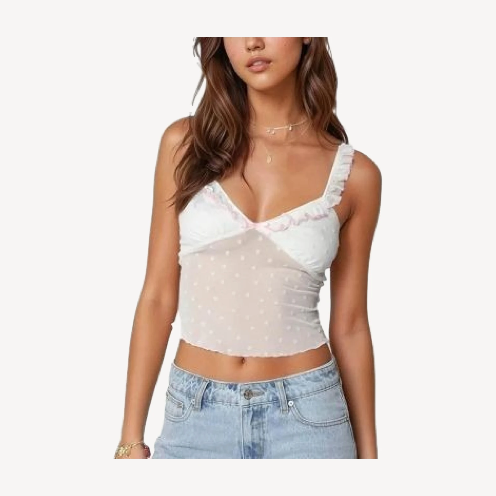 Edikted Posey Sheer Tank Top