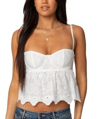 Edikted Emme Eyelet Corset Top