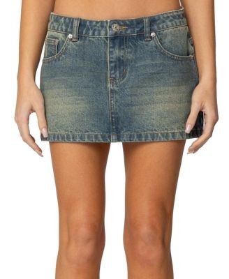 Edikted Tristan Washed Denim Mini Skirt