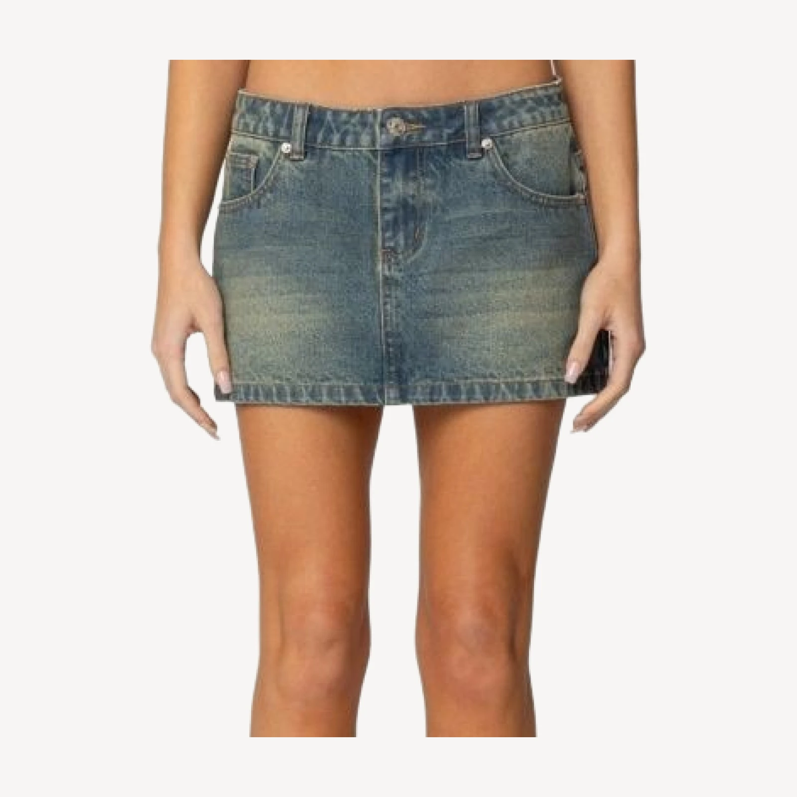 Edikted Tristan Washed Denim Mini Skirt