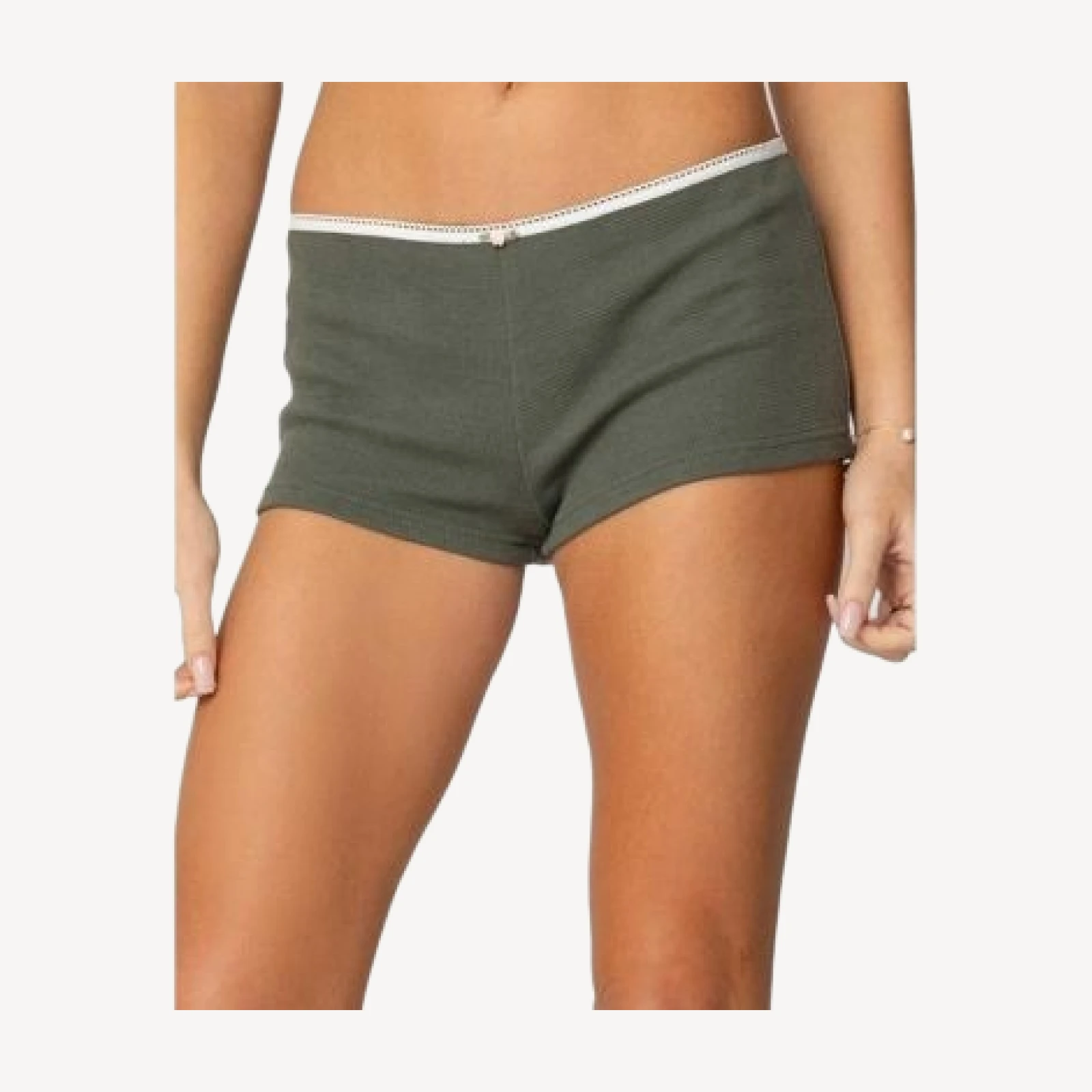 Edikted Georgina Low Rise Waffle Shorts
