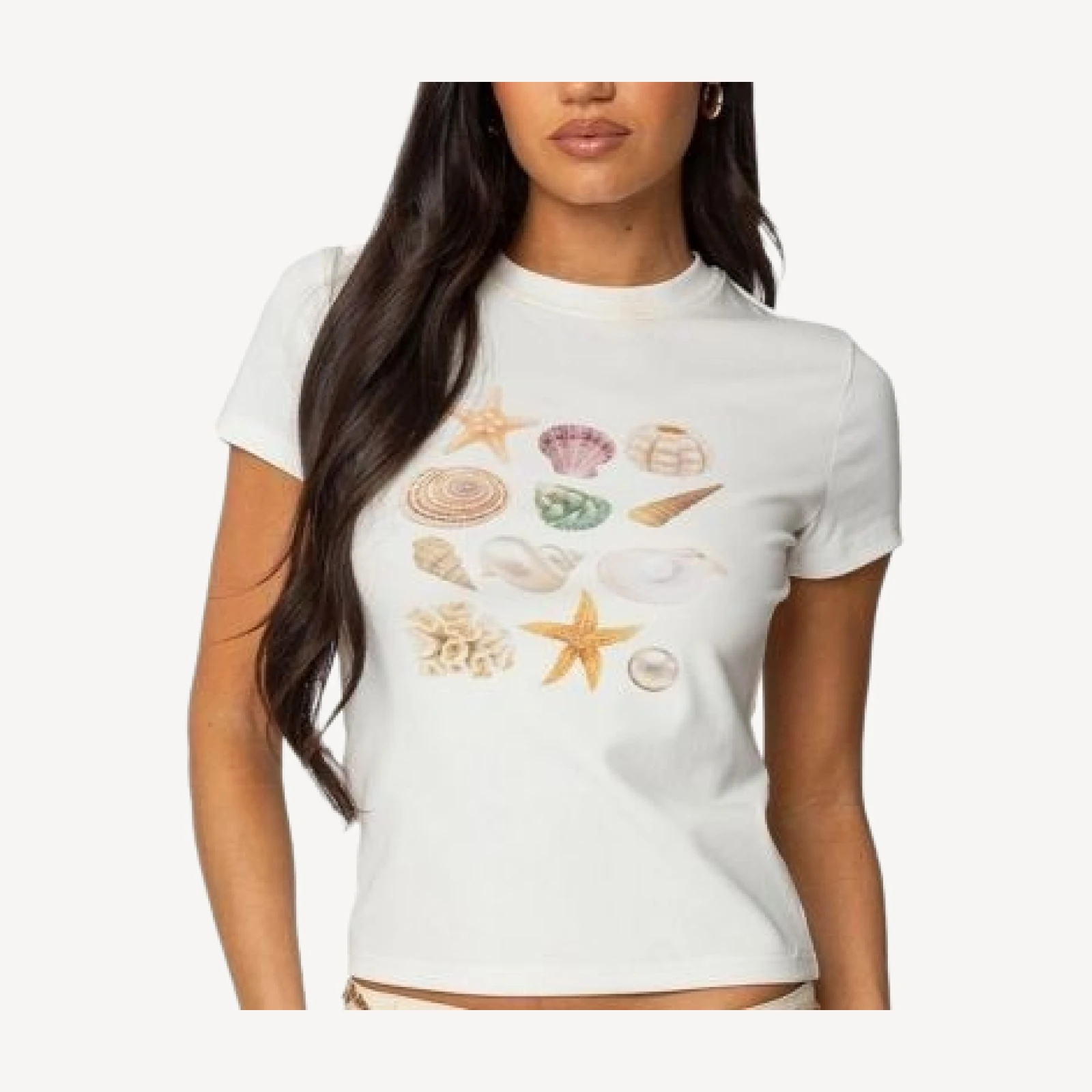Edikted Seashells Graphic T Shirt