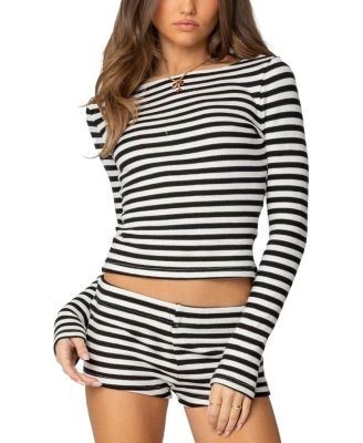 Edikted Hali Striped Knit Top