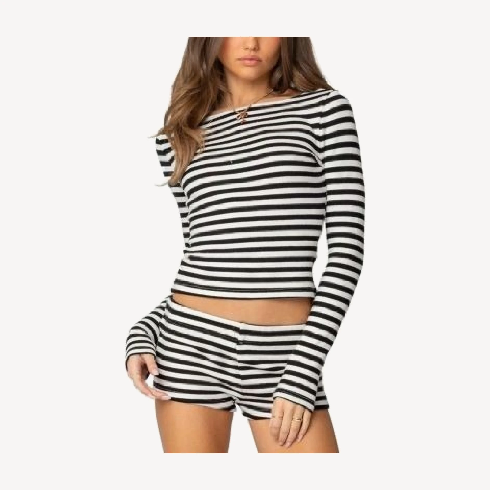 Edikted Hali Striped Knit Top
