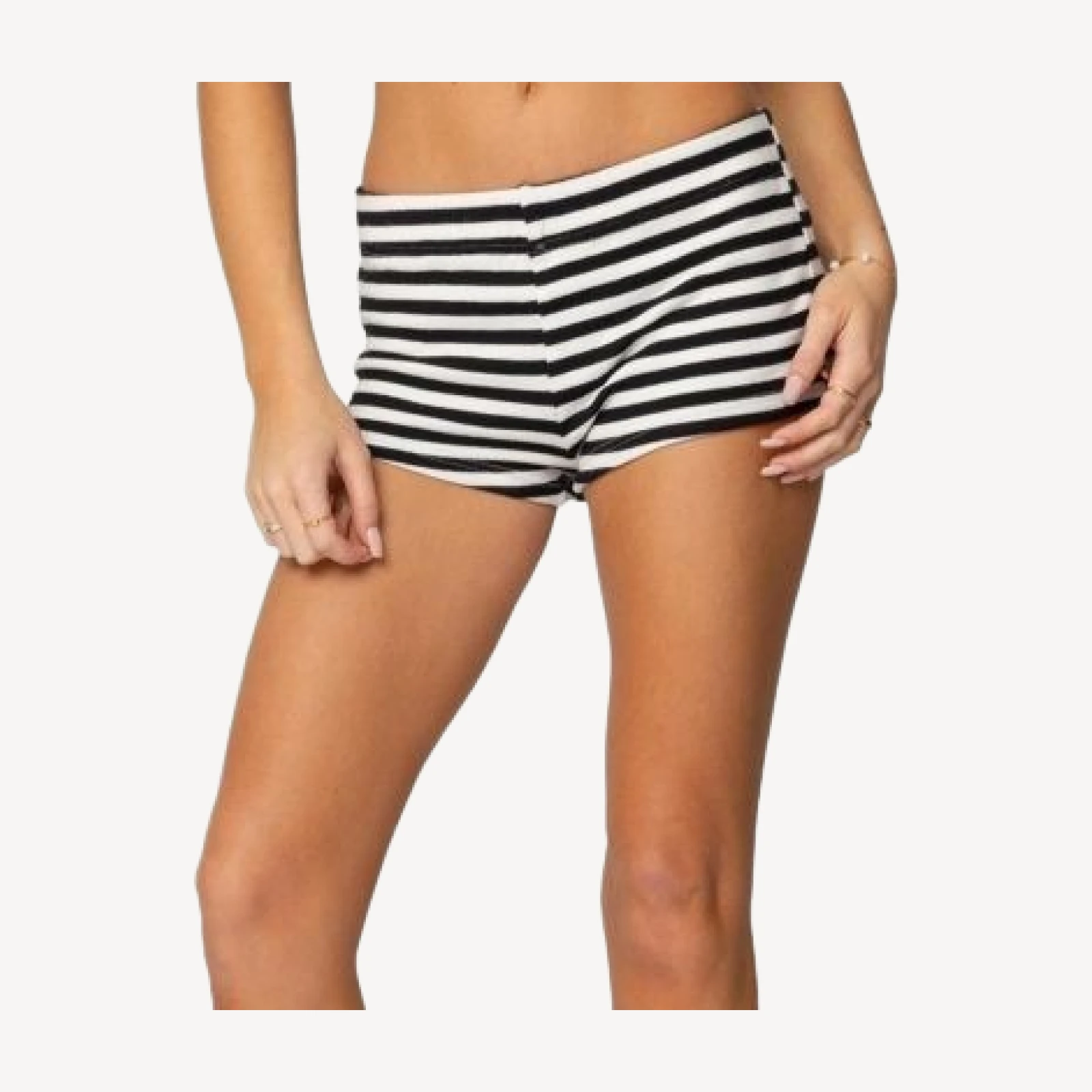Edikted Hali Striped Knit Shorts