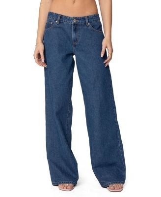 Edikted Lacey Pocket Low Rise Medium Rinse Wash Jeans