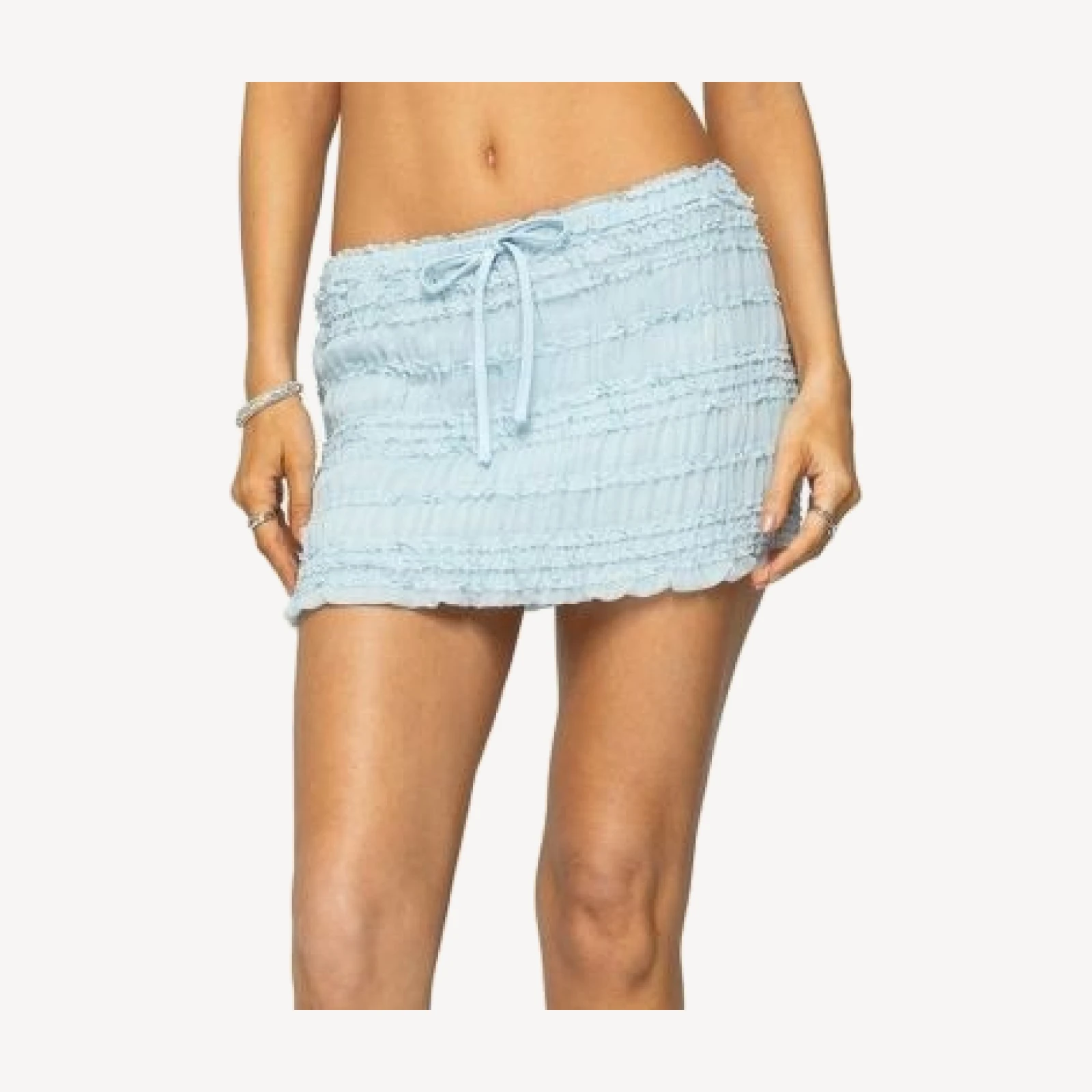 Edikted Mari Ruffle Chiffon Mini Skirt