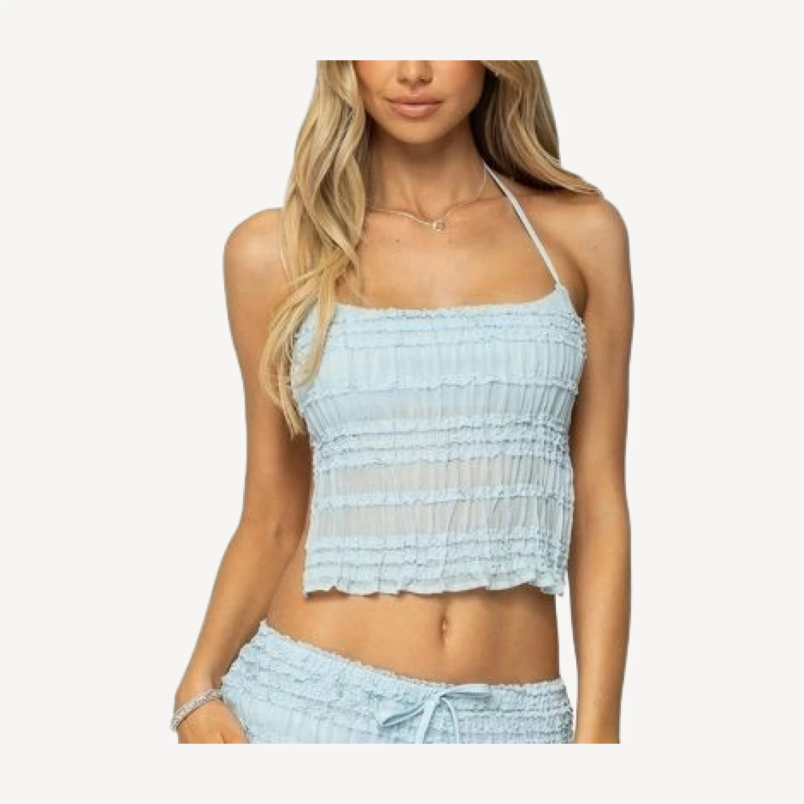 Edikted Mari Backless Ruffle Chiffon Top