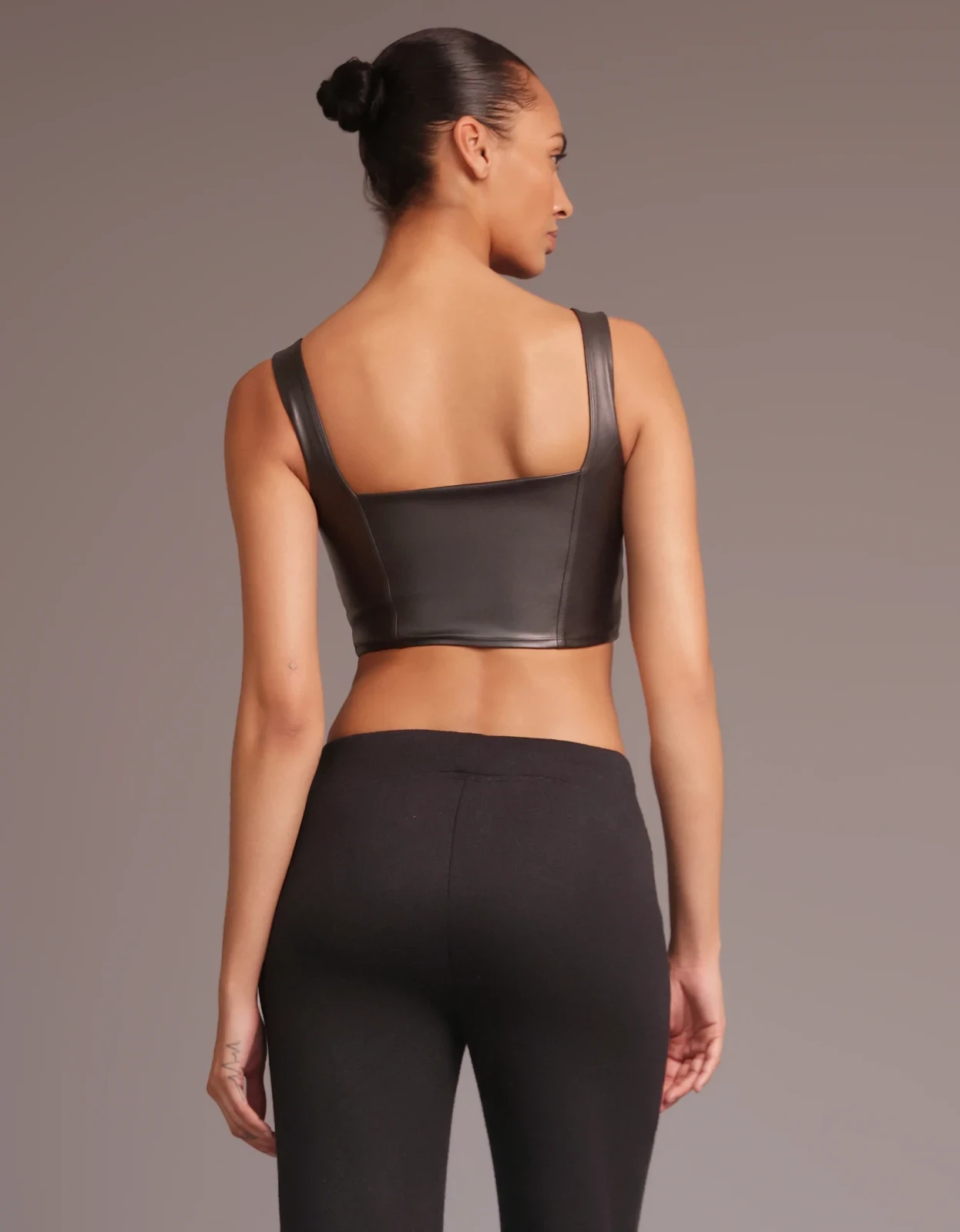 LEATHER BUSTIER [BLACK]
