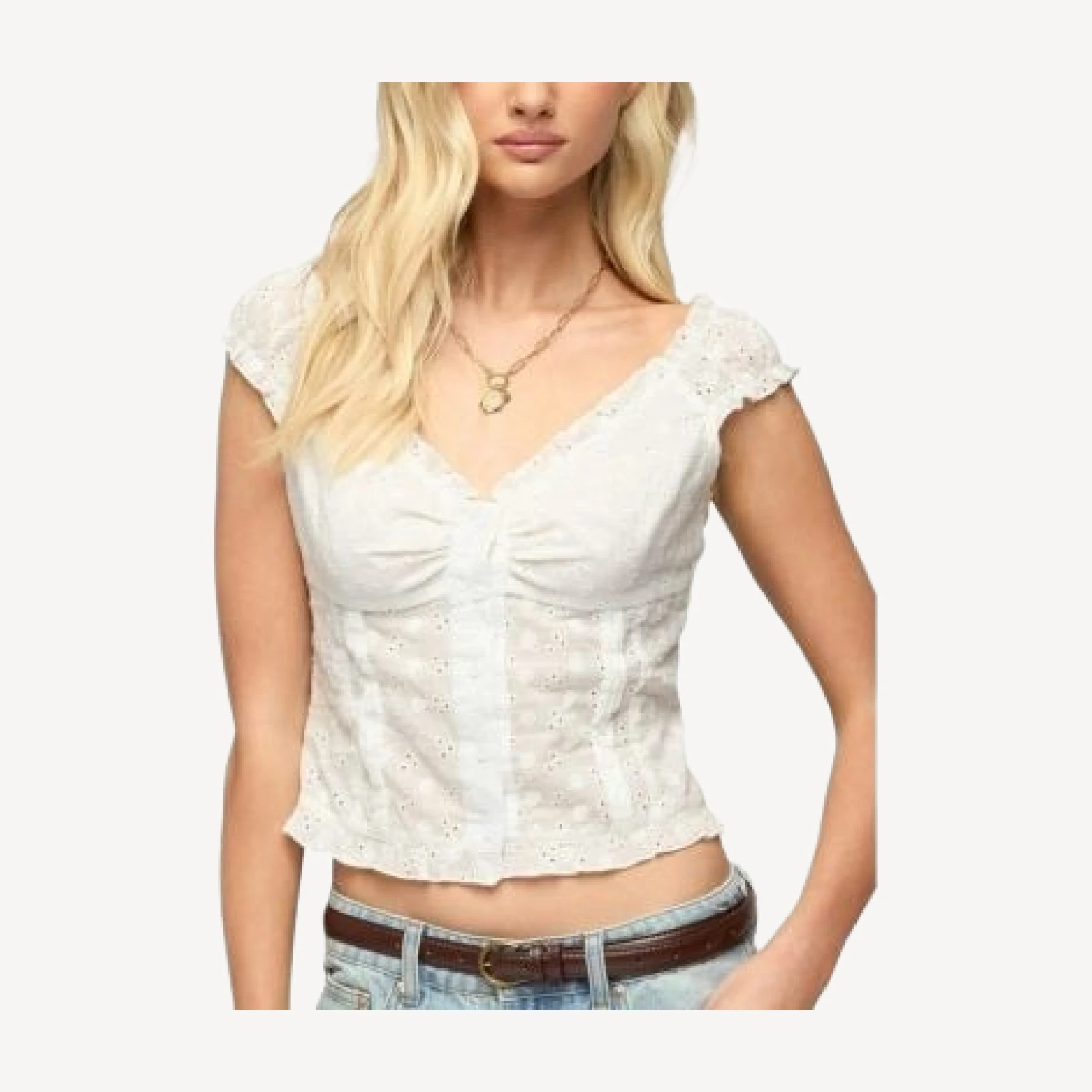 Edikted Dolsy Plaid Button Up Top