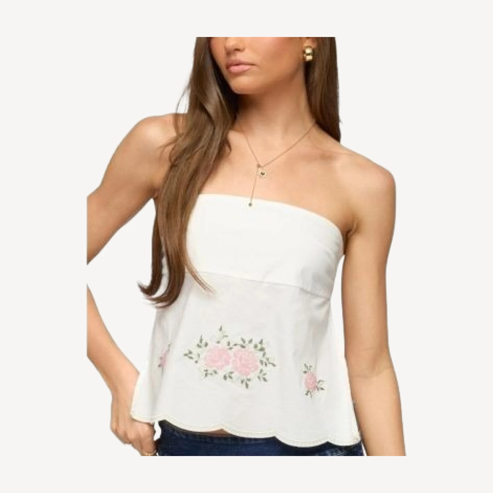 Edikted Shiri Floral Embroidered Backless Top