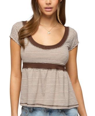 Edikted Sady Contrast Striped Babydoll Top
