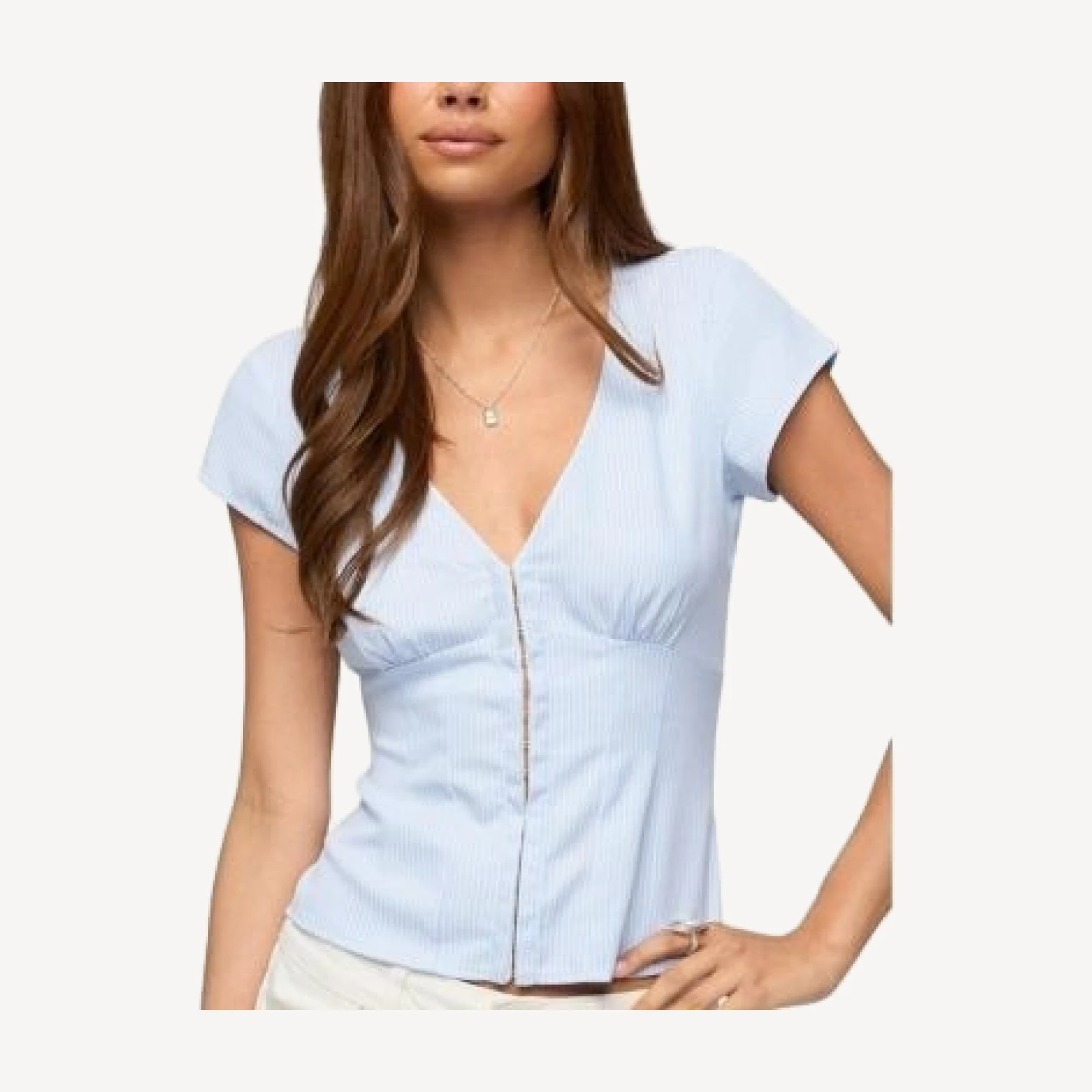 Edikted Yulena Hook & Eye Striped Top