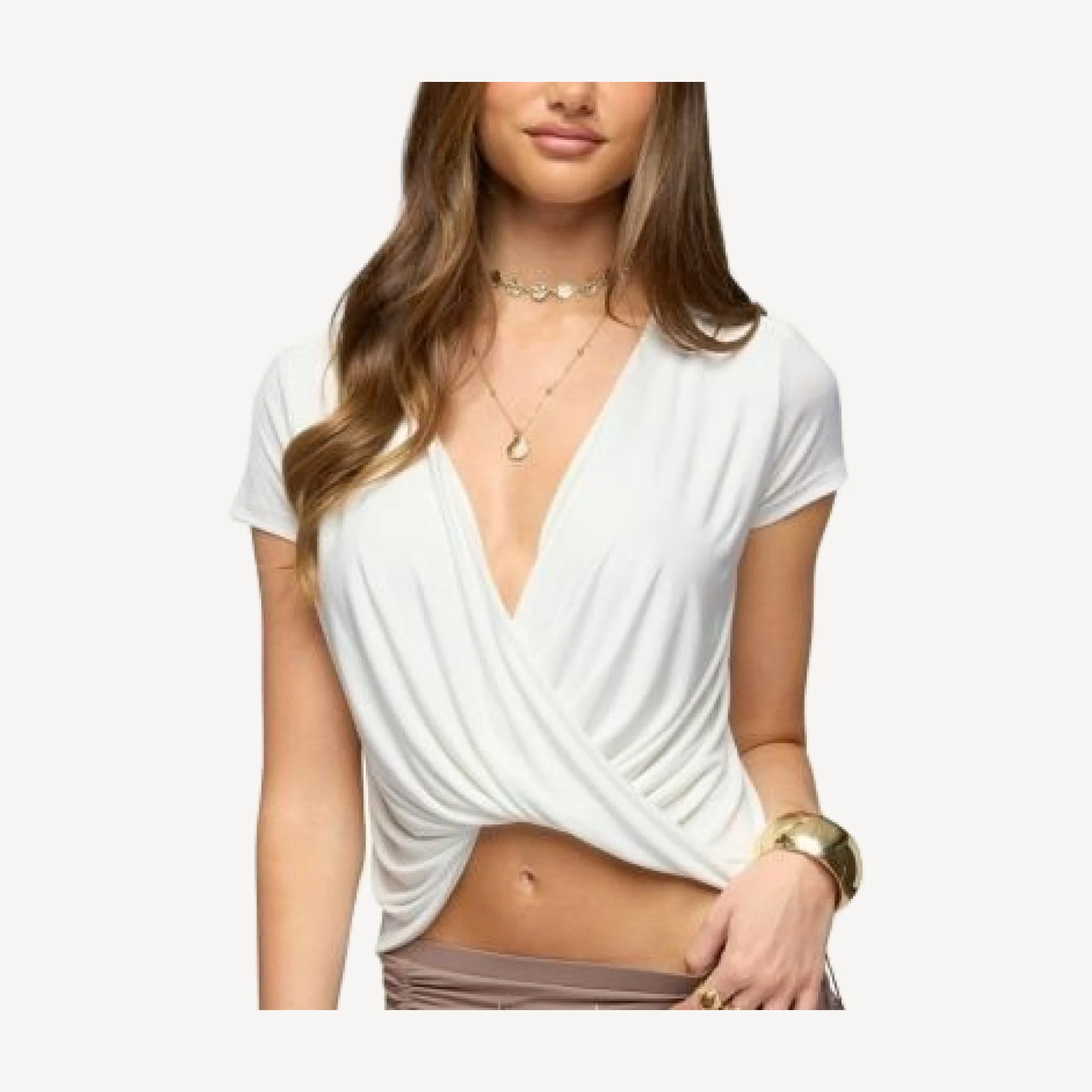Edikted Addie Deep V Twist Front Top