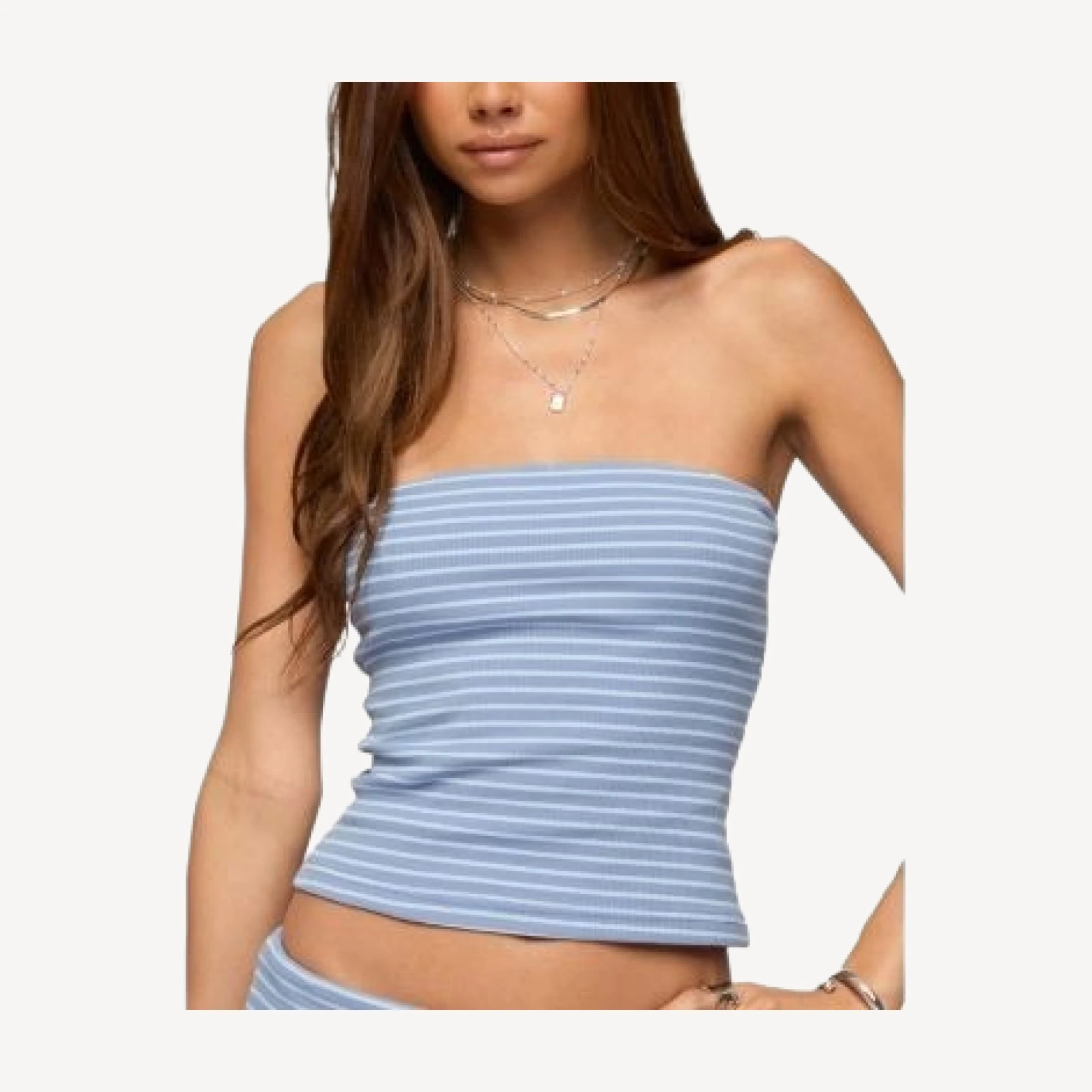 Edikted Monikah Striped Built In Bra Tube Top