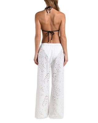 L'Agence Geraldine Monstera Eyelet Cover-Up Pants