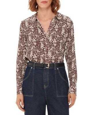 Whistles Micro Leopard Print Shirt