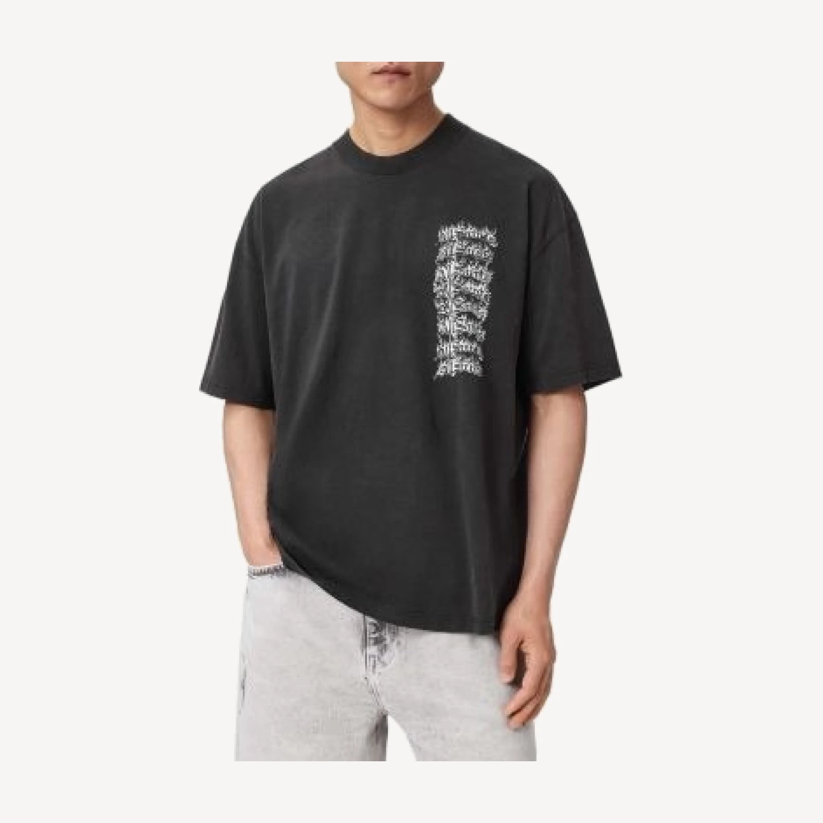 Allsaints Backstage Demon Repeat Logo Graphic T-Shirt